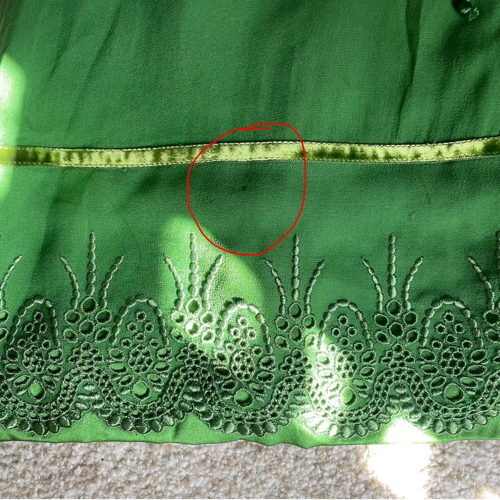 Diane Von Furstenberg 100% Silk Green Dress - Sz 6 - Picture 10 of 11